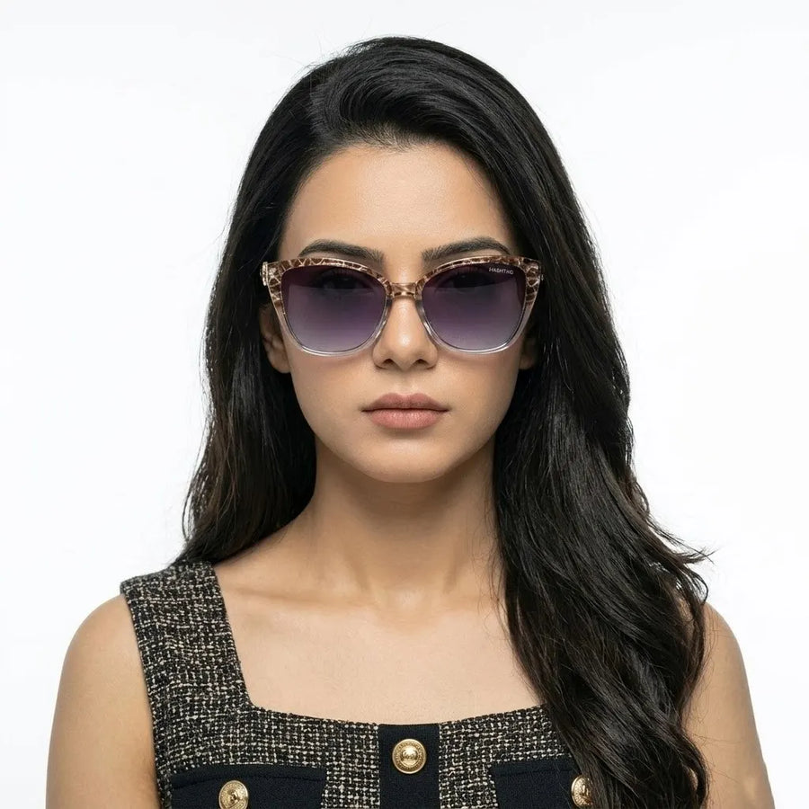 Cleanse | Gradient Purple Blue Medium Full Rim Cateye Sunglasses for Men & Women [UV-protected]