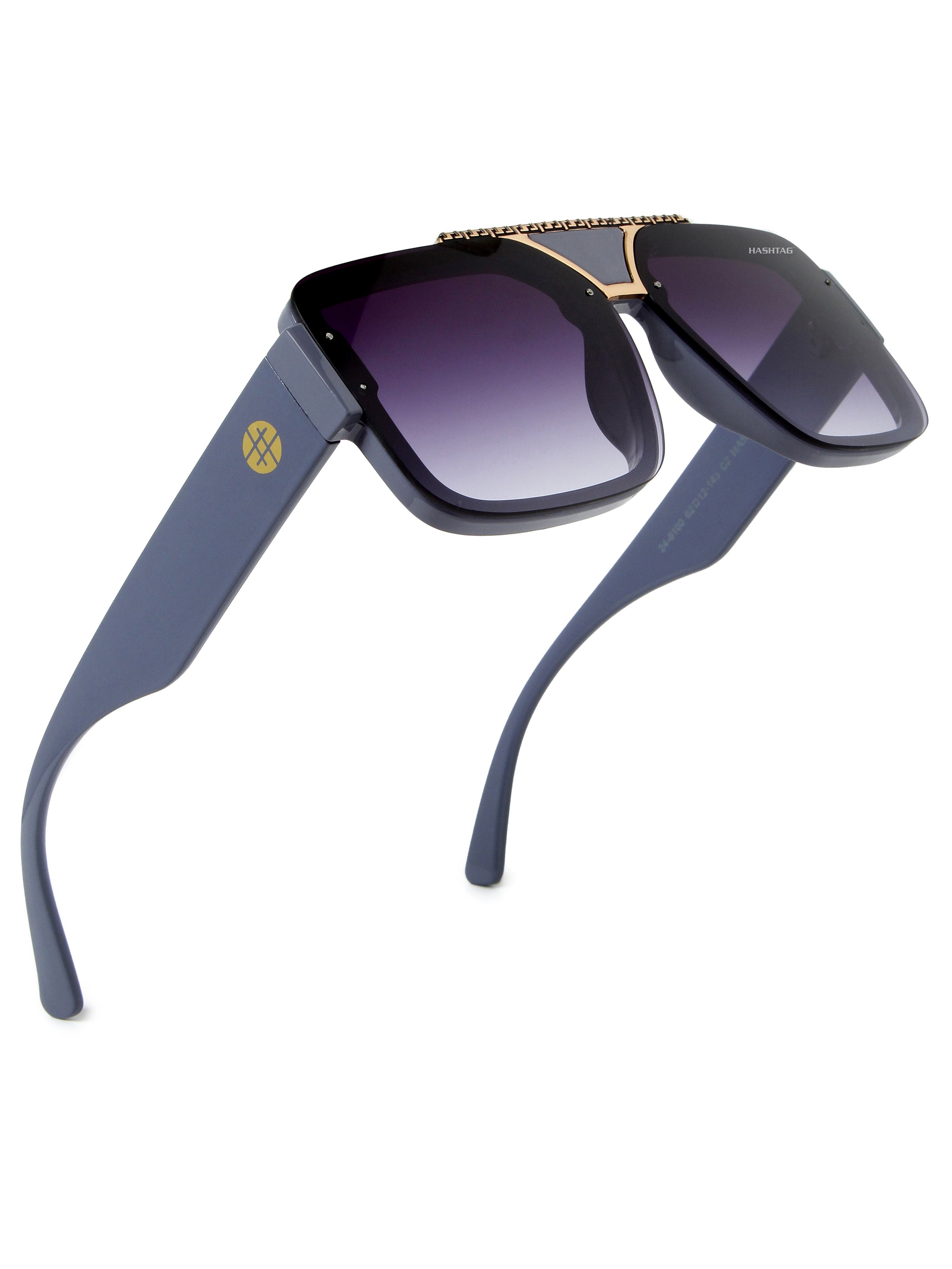 Orbis | Gradient Blue Large Full Rim Square Sunglasses for Men [UV-protected]