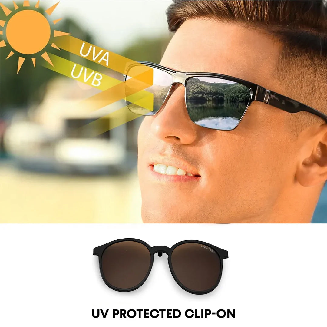 Aerion | Black Small Full Rim Round Clip-on for Men [Clip-on]