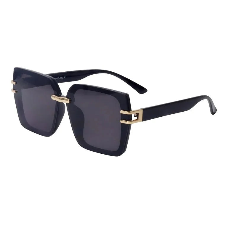 Valoria | Black Large Full Rim Square Sunglasses for Women [UV-protected]