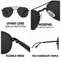 Valkyra | Black Large Full Rim Aviator Sunglasses for Men & Women [UV-protected]