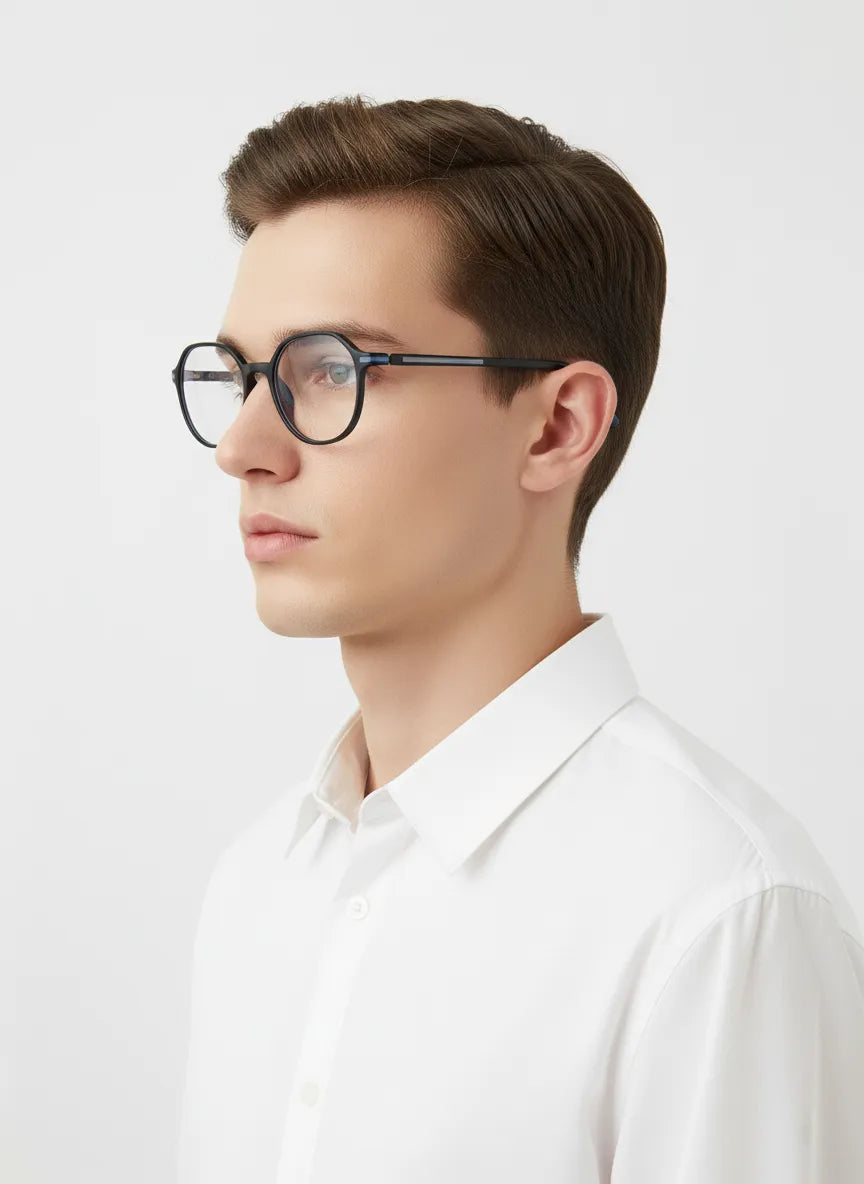 Optibul | Black Medium Full Rim Square Computer Glasses for Men & Women [Blue Block]