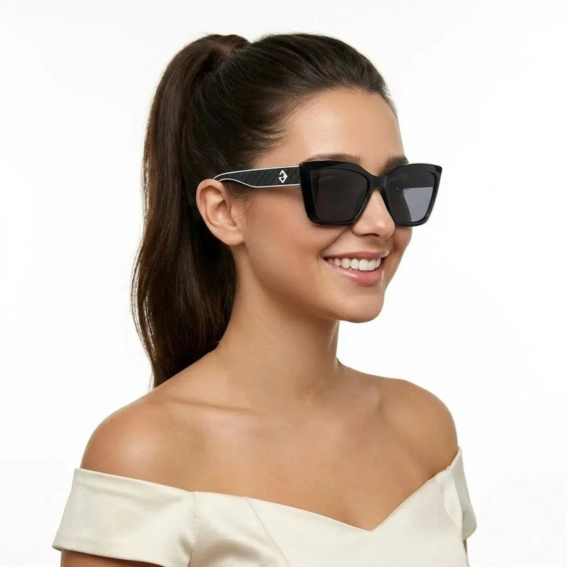 Gravon | Black Large Full Rim Wayfarer Sunglasses for Women [UV-protected]