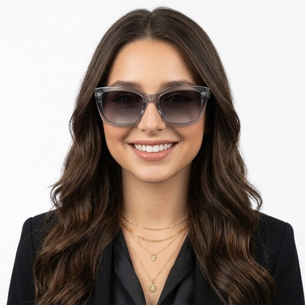 Gravon | Grey Large Full Rim Wayfarer Sunglasses for Women [UV-protected]
