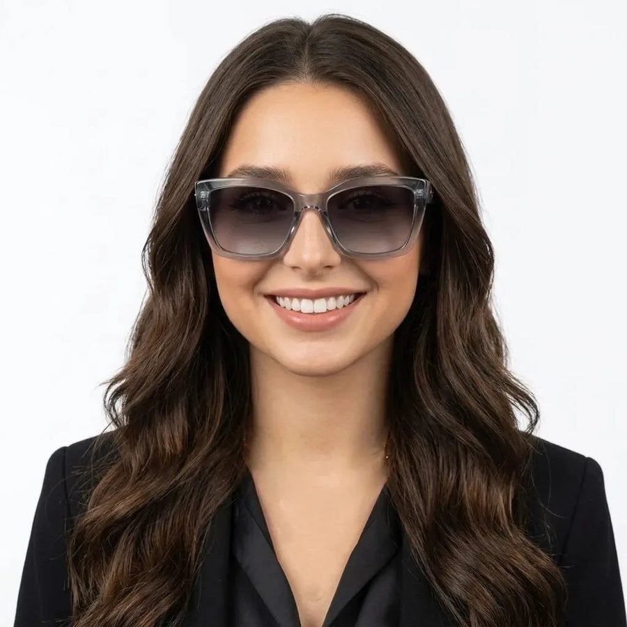 Gravon | Grey Large Full Rim Wayfarer Sunglasses for Women [UV-protected]