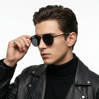 Valkyra | Black Large Full Rim Aviator Sunglasses for Men & Women [UV-protected]