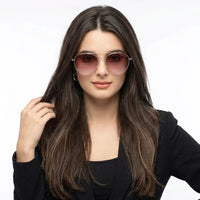 Valkyra | Gradient Brown Large Full Rim Aviator Sunglasses for Men & Women [UV-protected]