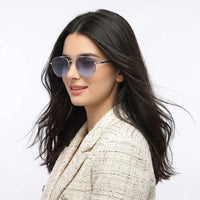 Valkyra | Gradient Blue Large Full Rim Aviator Sunglasses for Men & Women [UV-protected]