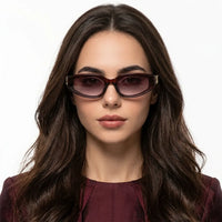 Hyra | Dark Brown Medium Full Rim Cateye Sunglasses for Women [UV-protected]