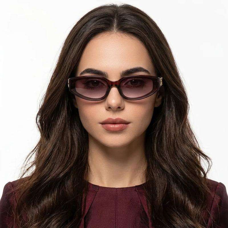 Hyra | Dark Brown Medium Full Rim Cateye Sunglasses for Women [UV-protected]
