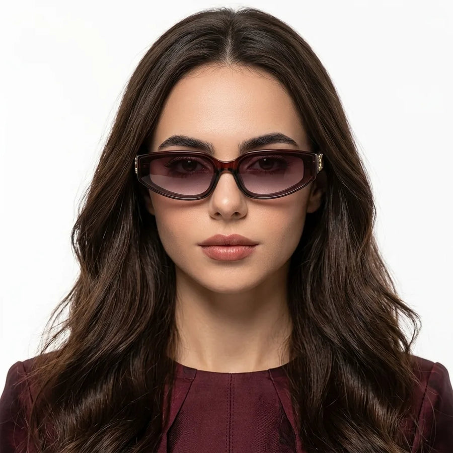 Hyra | Dark Brown Medium Full Rim Cateye Sunglasses for Women [UV-protected]