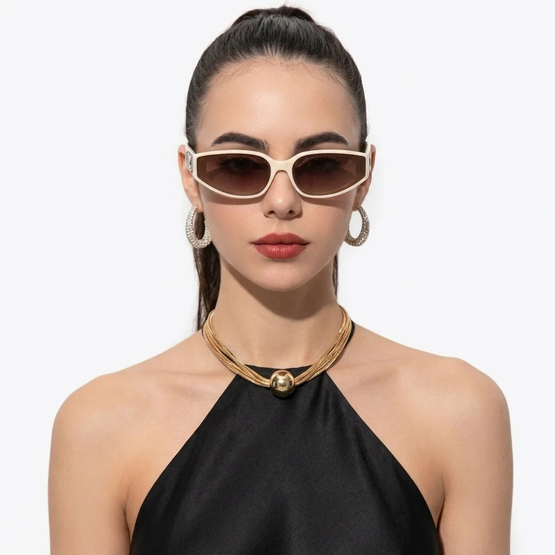 Hyra | White Medium Full Rim Cateye Sunglasses for Women [UV-protected]