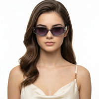 Hyra | Transparent Grey Medium Full Rim Cateye Sunglasses for Women [UV-protected]