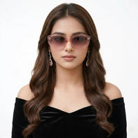 Evira | Transparent Gradient Pink Large Full Rim Cateye Sunglasses for Women [UV-protected]