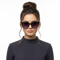 Kalira | Black Large Full Rim Cateye Sunglasses for Women [UV-protected]