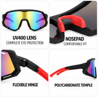 Myrion | Black Medium Full Rim Shield Sports Sunglasses for Men & Women [UV-protected]