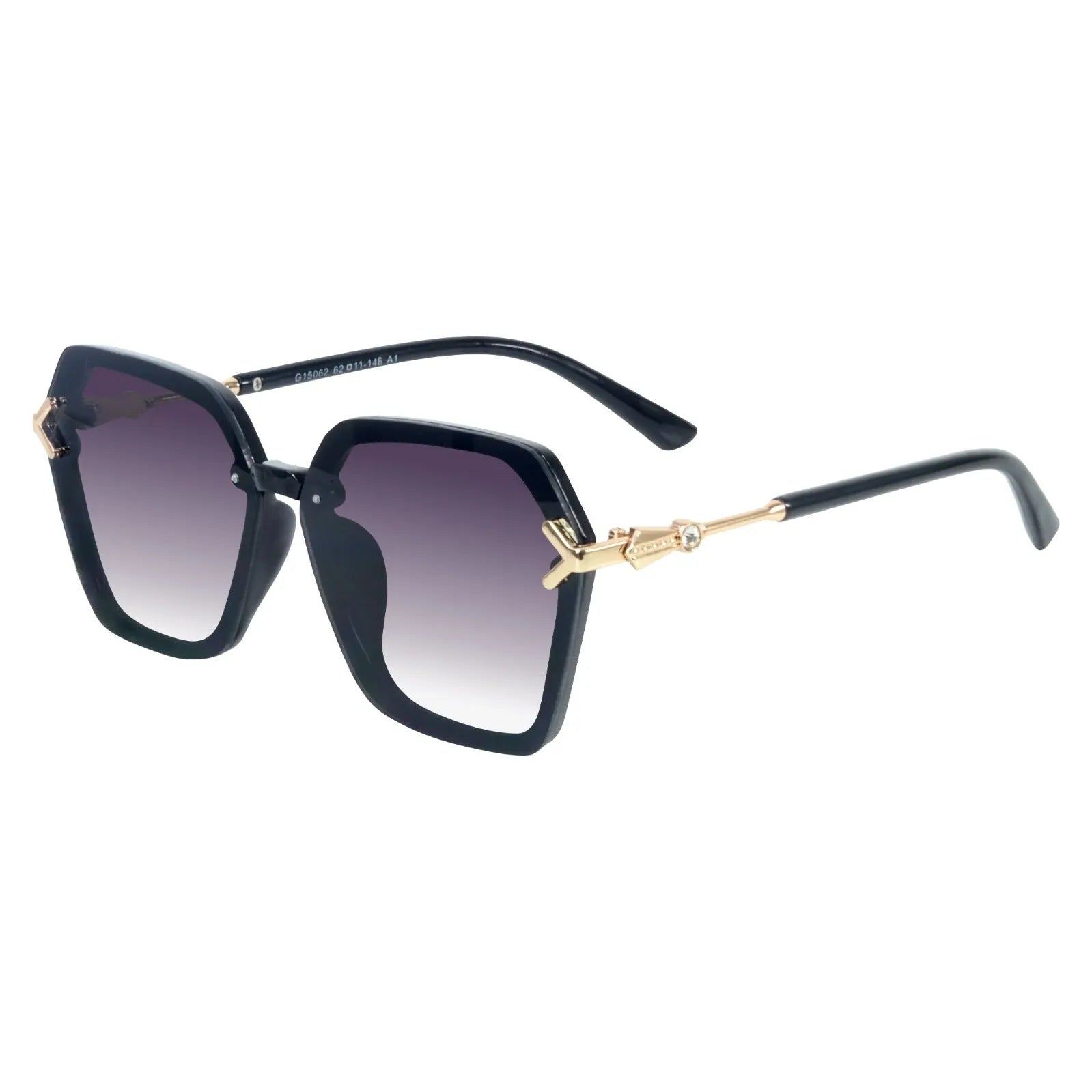 Veilion | Purple Large Full Rim Hexagonal Sunglasses for Women [UV-protected]