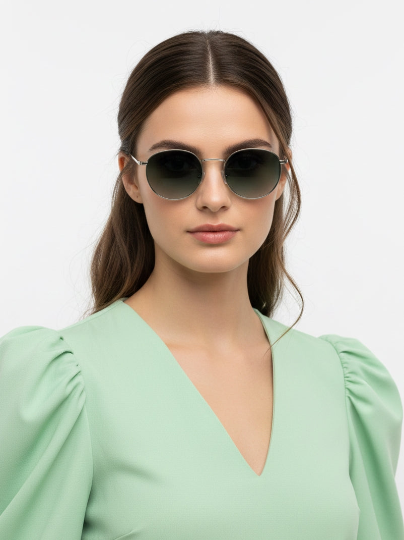 Solyra | Green Medium Full Rim Oval Sunglasses for Men [UV-protected]