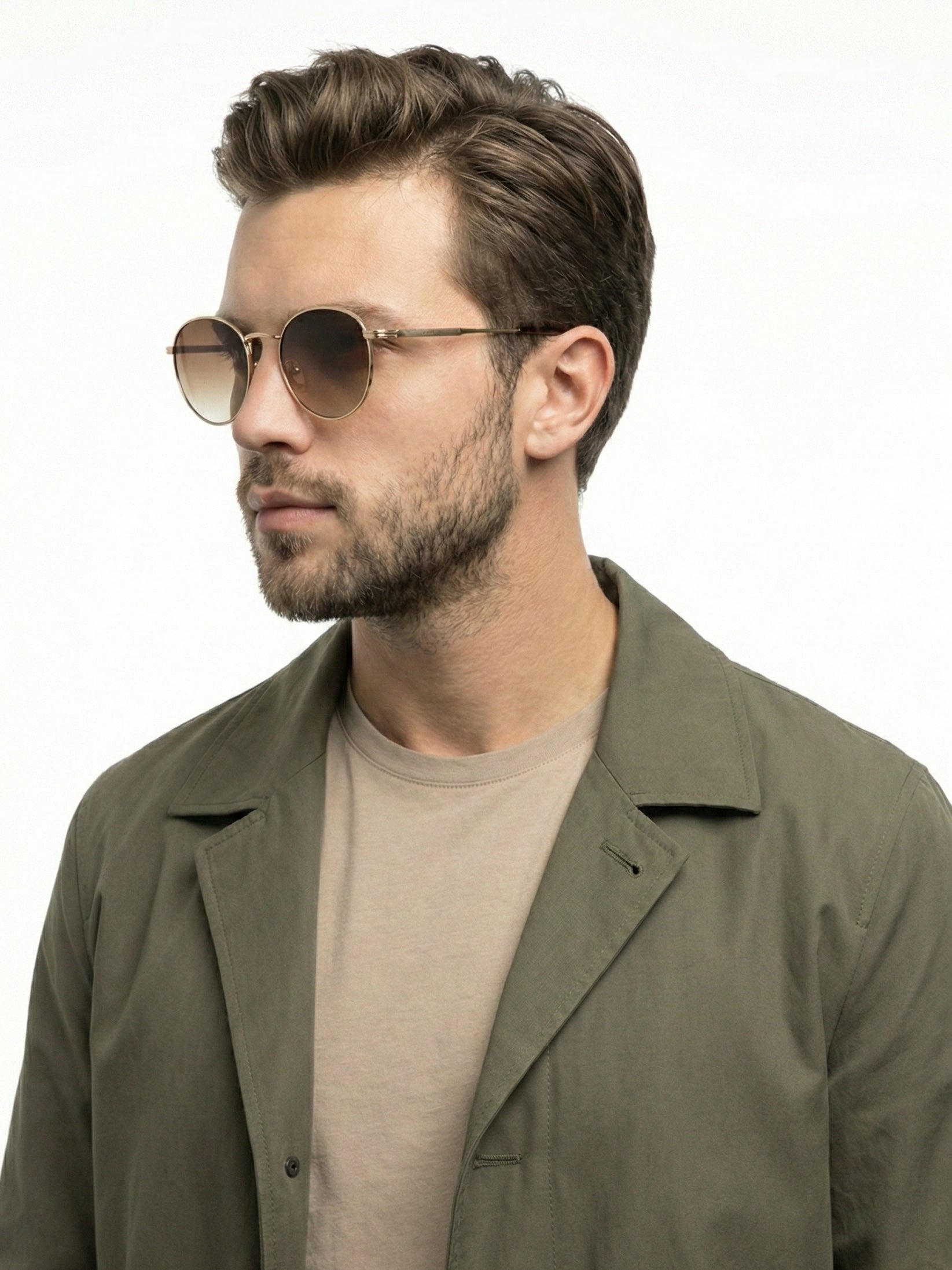 Solyra | Brown Medium Full Rim Oval Sunglasses for Men [UV-protected]