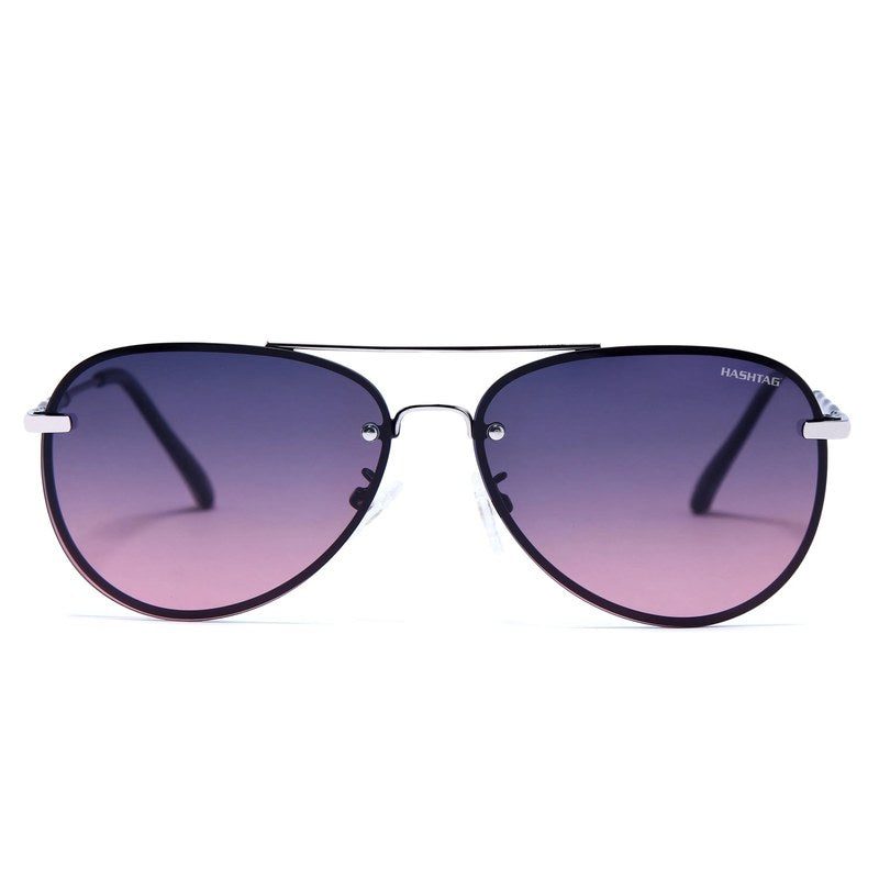 Nuvia Gradient Blue pink Medium Full Rim Aviator Sunglasses for Men & Women — Hashtag Eyewears