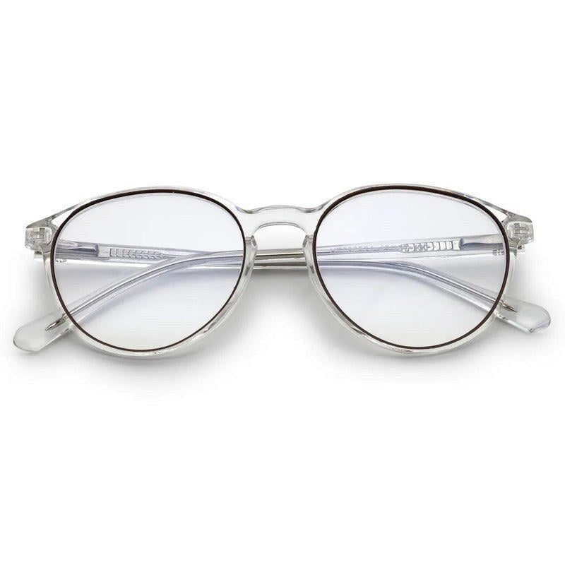 AB Junior Transparent Brown Small Full Rim Round Eyeglasses for Kids — Hashtag Eyewears