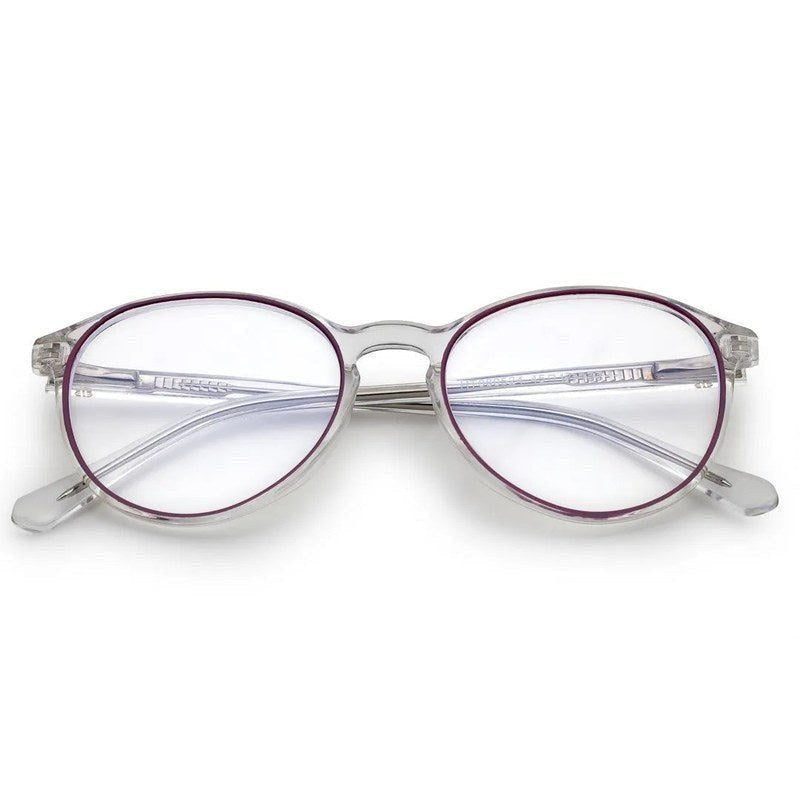AB Junior Transparent Purple Small Full Rim Round Eyeglasses for Kids — Hashtag Eyewears