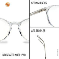 AB Junior Transparent White Small Full Rim Round Eyeglasses for Kids — Hashtag Eyewears