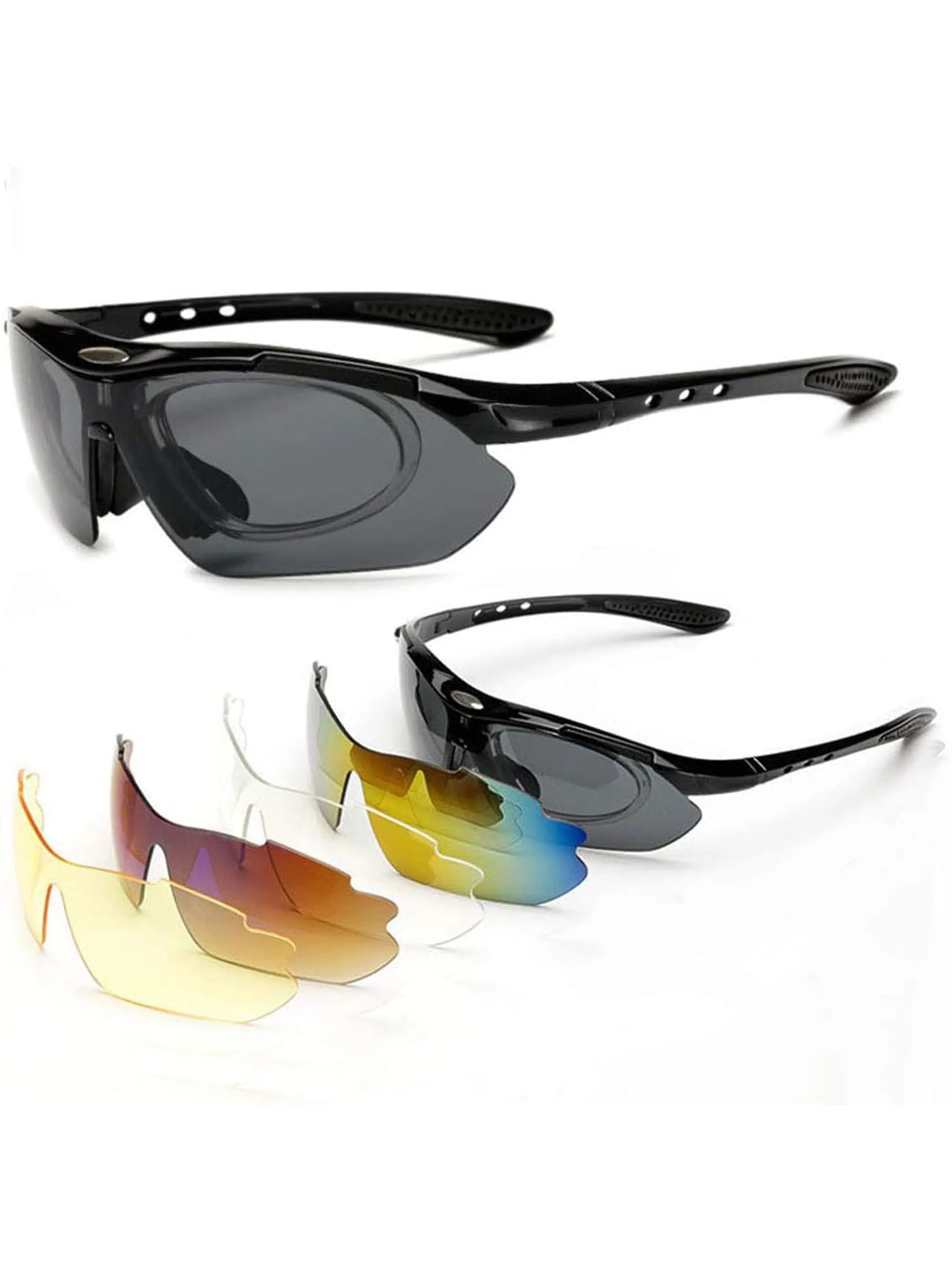 Valkor | Black Free Size Half Rim Shield Sports for Men & Women Changeable Lens[Polarized]