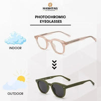 Adaptix | Transparent cream Medium Full Rim Square Computer Glasses for Men & Women [Photochromic]