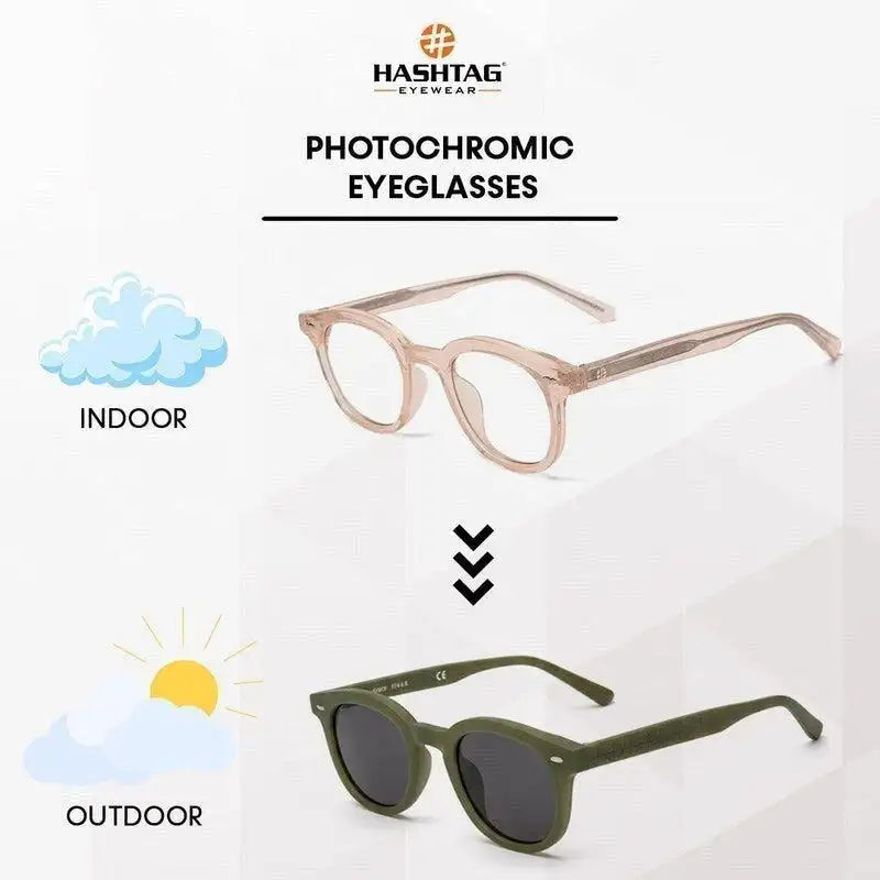 Adaptix | Transparent cream Medium Full Rim Square Computer Glasses for Men & Women [Photochromic]