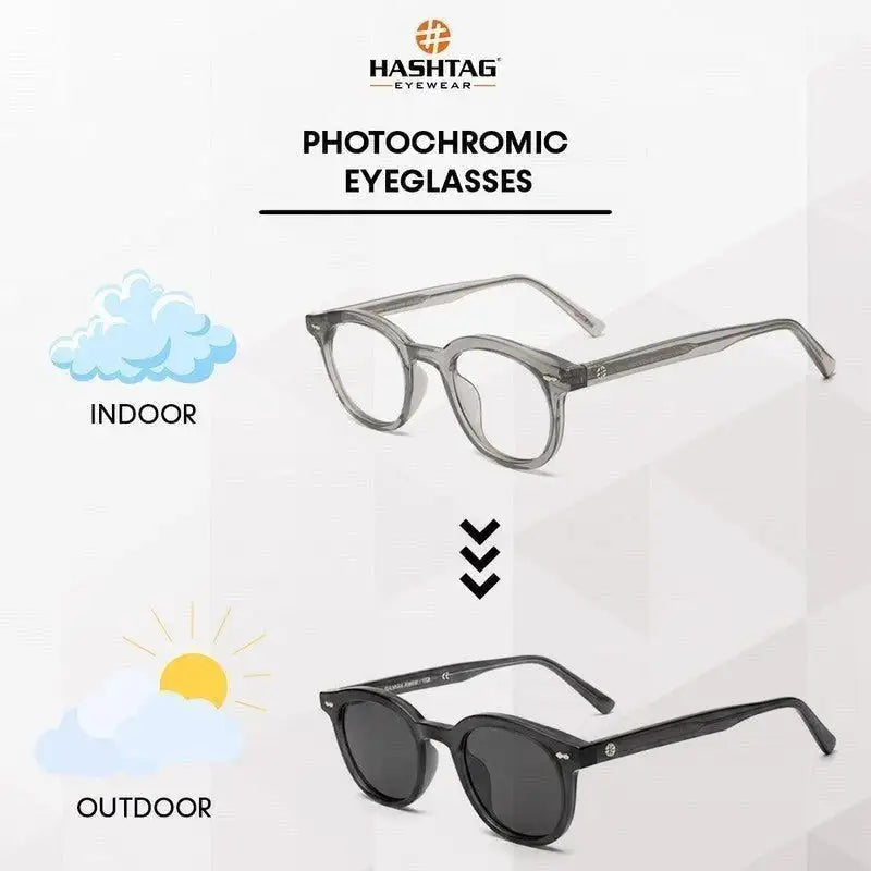 Adaptix | Transparent Grey Medium Full Rim Square Computer Glasses for Men & Women [Photochromic]