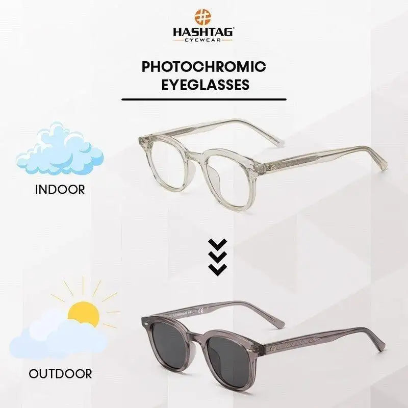 Adaptix | Transparent Light Green Medium Full Rim Square Computer Glasses for Men & Women [Photochromic]