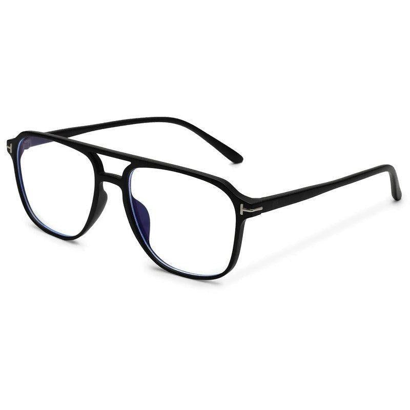 Aegira Black Small Full Rim Square Computer Glasses for Men & Women — Hashtag Eyewears