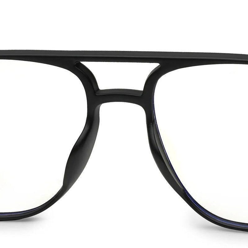 Aegira Black Small Full Rim Square Computer Glasses for Men & Women — Hashtag Eyewears