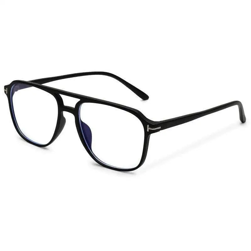 Aegira | Black Small Full Rim Square Computer Glasses for Men & Women [Blue Block]