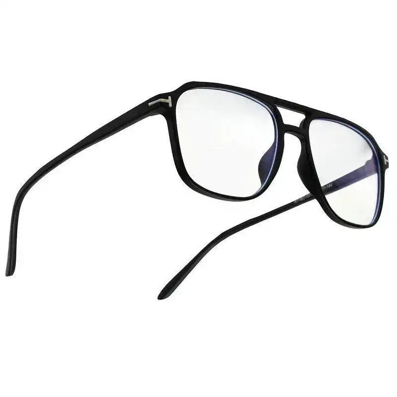 Aegira | Black Small Full Rim Square Computer Glasses for Men & Women [Blue Block]