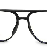 Aegira | Black Small Full Rim Square Computer Glasses for Men & Women [Blue Block]