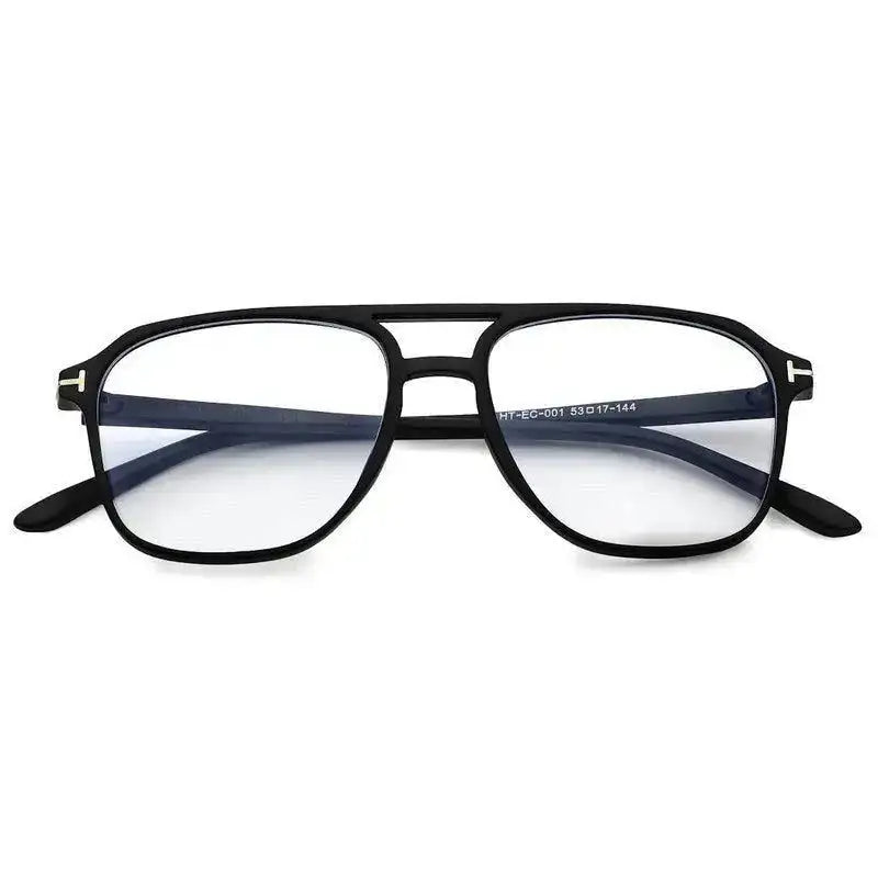 Aegira | Black Small Full Rim Square Computer Glasses for Men & Women [Blue Block]
