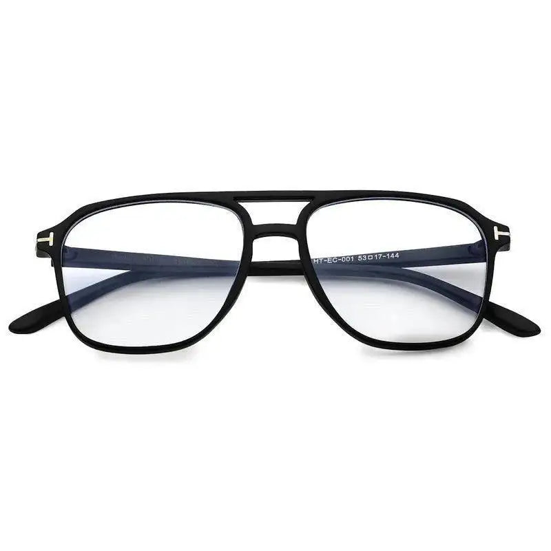 Aegira | Black Small Full Rim Square Computer Glasses for Men & Women [Blue Block]