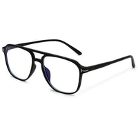 Aegira | Black Small Full Rim Square Computer Glasses for Men & Women [Blue Block]