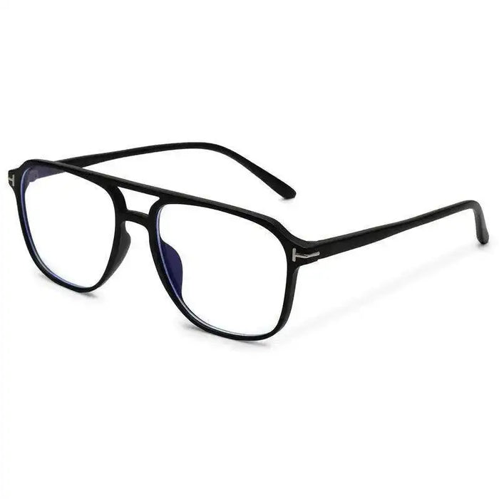 Aegira | Black Small Full Rim Square Computer Glasses for Men & Women [Blue Block]