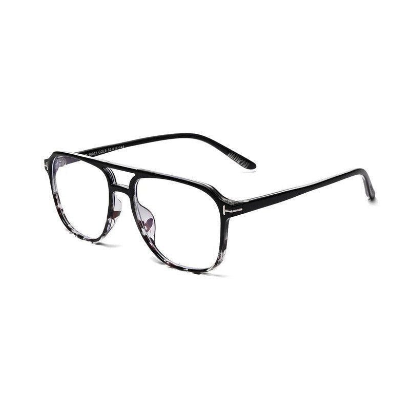 Aegira Black Texture Small Full Rim Square Computer Glasses for Men & Women — Hashtag Eyewears
