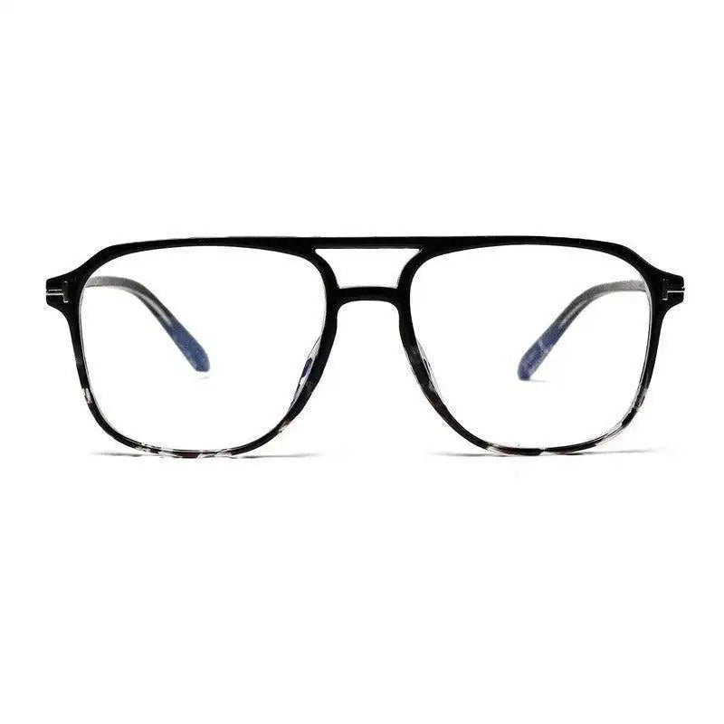 Aegira | Black Texture Small Full Rim Square Computer Glasses for Men & Women [Blue Block]