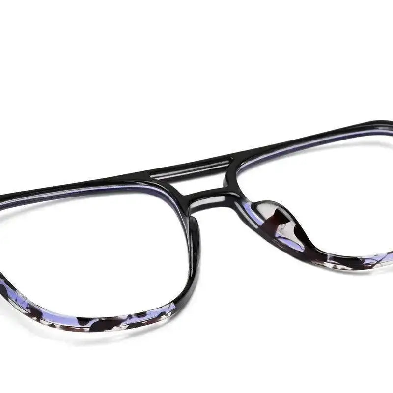 Aegira | Black Texture Small Full Rim Square Computer Glasses for Men & Women [Blue Block]
