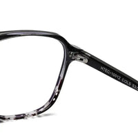 Aegira | Black Texture Small Full Rim Square Computer Glasses for Men & Women [Blue Block]