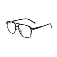 Aegira | Black Texture Small Full Rim Square Computer Glasses for Men & Women [Blue Block]