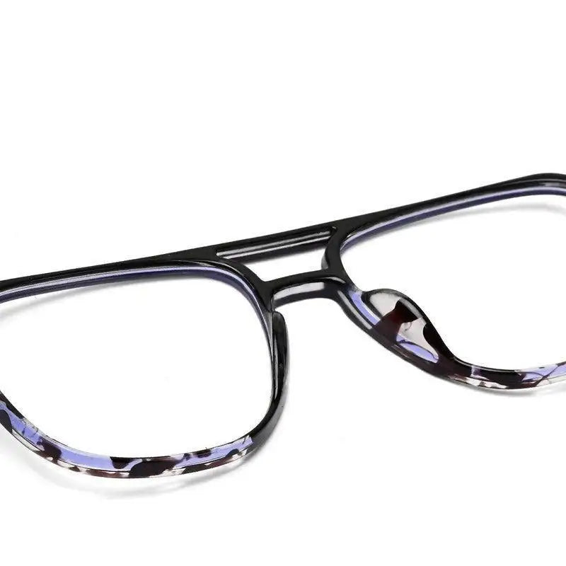 Aegira | Black Texture Small Full Rim Square Computer Glasses for Men & Women [Blue Block]