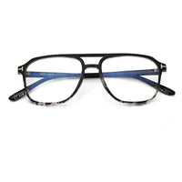 Aegira | Black Texture Small Full Rim Square Computer Glasses for Men & Women [Blue Block]