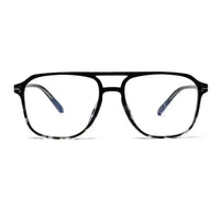 Aegira | Black Texture Small Full Rim Square Computer Glasses for Men & Women [Blue Block]