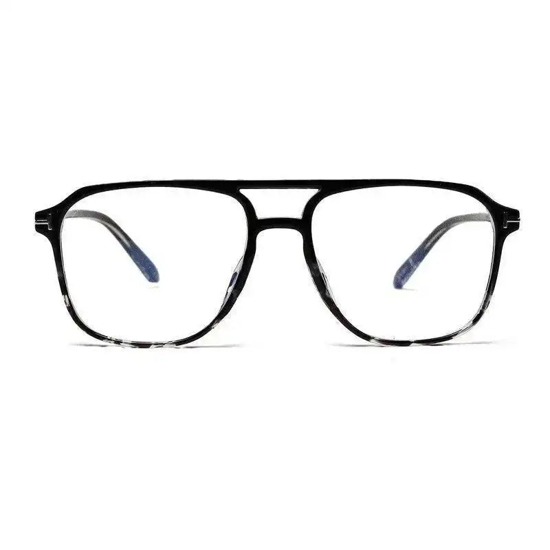 Aegira | Black Texture Small Full Rim Square Computer Glasses for Men & Women [Blue Block]